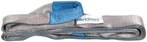 Value Collection - 14' Long x 3" Wide, 4,800 Lb Vertical Capacity, 1 Ply, Polyester Web Sling - 3,800 Lb Choker Capacity, with Eye & Eye (Flat) - Industrial Tool & Supply