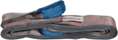 Value Collection - 20' Long x 3" Wide, 4,800 Lb Vertical Capacity, 1 Ply, Polyester Web Sling - 3,800 Lb Choker Capacity, with Eye & Eye (Flat) - Industrial Tool & Supply