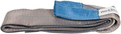 Value Collection - 8' Long x 4" Wide, 6,400 Lb Vertical Capacity, 1 Ply, Polyester Web Sling - 5,000 Lb Choker Capacity, Silver (Color), with Eye & Eye (Flat) - Industrial Tool & Supply