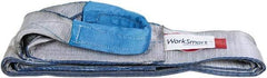 Value Collection - 12' Long x 4" Wide, 6,400 Lb Vertical Capacity, 1 Ply, Polyester Web Sling - 5,000 Lb Choker Capacity, with Eye & Eye (Flat) - Industrial Tool & Supply