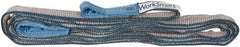 Value Collection - 12' Long x 1" Wide, 3,200 Lb Vertical Capacity, 2 Ply, Polyester Web Sling - 2,500 Lb Choker Capacity, Silver (Color), with Eye & Eye (Flat) - Industrial Tool & Supply