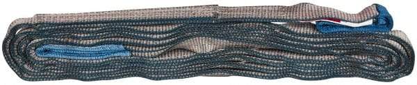 Value Collection - 14' Long x 1" Wide, 3,200 Lb Vertical Capacity, 2 Ply, Polyester Web Sling - 2,500 Lb Choker Capacity, with Eye & Eye (Flat) - Industrial Tool & Supply
