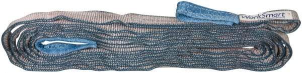 Value Collection - 20' Long x 1" Wide, 3,200 Lb Vertical Capacity, 2 Ply, Polyester Web Sling - 2,500 Lb Choker Capacity, with Eye & Eye (Flat) - Industrial Tool & Supply