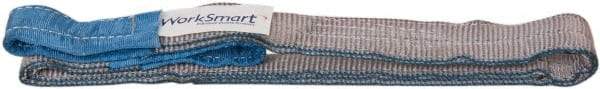 Value Collection - 4' Long x 2" Wide, 6,400 Lb Vertical Capacity, 2 Ply, Polyester Web Sling - 5,000 Lb Choker Capacity, Silver (Color), with Eye & Eye (Flat) - Industrial Tool & Supply