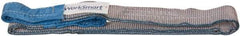 Value Collection - 4' Long x 2" Wide, 6,400 Lb Vertical Capacity, 2 Ply, Polyester Web Sling - 5,000 Lb Choker Capacity, Silver (Color), with Eye & Eye (Flat) - Industrial Tool & Supply