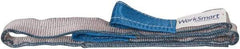 Value Collection - 5' Long x 2" Wide, 6,400 Lb Vertical Capacity, 2 Ply, Polyester Web Sling - 5,000 Lb Choker Capacity, Silver (Color), with Eye & Eye (Flat) - Industrial Tool & Supply