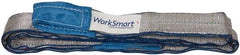 Value Collection - 7' Long x 2" Wide, 6,400 Lb Vertical Capacity, 2 Ply, Polyester Web Sling - 5,000 Lb Choker Capacity, Silver (Color), with Eye & Eye (Flat) - Industrial Tool & Supply