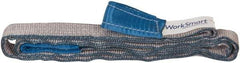 Value Collection - 8' Long x 2" Wide, 6,400 Lb Vertical Capacity, 2 Ply, Polyester Web Sling - 5,000 Lb Choker Capacity, Silver (Color), with Eye & Eye (Flat) - Industrial Tool & Supply