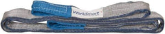 Value Collection - 9' Long x 2" Wide, 6,400 Lb Vertical Capacity, 2 Ply, Polyester Web Sling - 5,000 Lb Choker Capacity, Silver (Color), with Eye & Eye (Flat) - Industrial Tool & Supply
