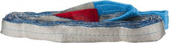 Value Collection - 16' Long x 2" Wide, 6,400 Lb Vertical Capacity, 2 Ply, Polyester Web Sling - 5,000 Lb Choker Capacity, Silver (Color), with Eye & Eye (Flat) - Industrial Tool & Supply
