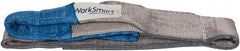 Value Collection - 4' Long x 3" Wide, 8,600 Lb Vertical Capacity, 2 Ply, Polyester Web Sling - 6,900 Lb Choker Capacity, with Eye & Eye (Flat) - Industrial Tool & Supply