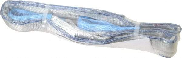 Value Collection - 5' Long x 3" Wide, 8,600 Lb Vertical Capacity, 2 Ply, Polyester Web Sling - 6,900 Lb Choker Capacity, with Eye & Eye (Flat) - Industrial Tool & Supply