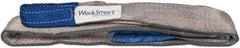 Value Collection - 6' Long x 3" Wide, 8,600 Lb Vertical Capacity, 2 Ply, Polyester Web Sling - 6,900 Lb Choker Capacity, Silver (Color), with Eye & Eye (Flat) - Industrial Tool & Supply