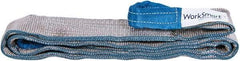 Value Collection - 9' Long x 3" Wide, 8,600 Lb Vertical Capacity, 2 Ply, Polyester Web Sling - 6,900 Lb Choker Capacity, with Eye & Eye (Flat) - Industrial Tool & Supply