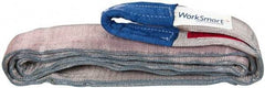 Value Collection - 10' Long x 3" Wide, 8,600 Lb Vertical Capacity, 2 Ply, Polyester Web Sling - 6,900 Lb Choker Capacity, Silver (Color), with Eye & Eye (Flat) - Industrial Tool & Supply