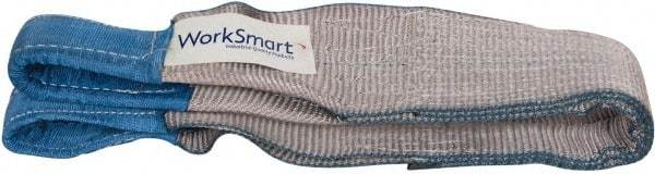 Value Collection - 3' Long x 4" Wide, 11,500 Lb Vertical Capacity, 2 Ply, Polyester Web Sling - 9,200 Lb Choker Capacity, with Eye & Eye (Flat) - Industrial Tool & Supply