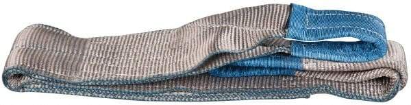 Value Collection - 4' Long x 4" Wide, 11,500 Lb Vertical Capacity, 2 Ply, Polyester Web Sling - 9,200 Lb Choker Capacity, with Eye & Eye (Flat) - Industrial Tool & Supply