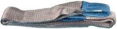 Value Collection - 4' Long x 4" Wide, 11,500 Lb Vertical Capacity, 2 Ply, Polyester Web Sling - 9,200 Lb Choker Capacity, with Eye & Eye (Flat) - Industrial Tool & Supply