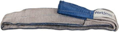 Value Collection - 5' Long x 4" Wide, 11,500 Lb Vertical Capacity, 2 Ply, Polyester Web Sling - 9,200 Lb Choker Capacity, Silver (Color), with Eye & Eye (Flat) - Industrial Tool & Supply