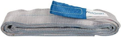 Value Collection - 10' Long x 4" Wide, 11,500 Lb Vertical Capacity, 2 Ply, Polyester Web Sling - 9,200 Lb Choker Capacity, Silver (Color), with Eye & Eye (Flat) - Industrial Tool & Supply