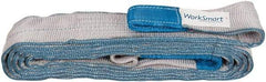 Value Collection - 18' Long x 4" Wide, 11,500 Lb Vertical Capacity, 2 Ply, Polyester Web Sling - 9,200 Lb Choker Capacity, Silver (Color), with Eye & Eye (Flat) - Industrial Tool & Supply