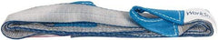 Value Collection - 6' Long x 2" Wide, 3,200 Lb Vertical Capacity, 1 Ply, Polyester Web Sling - 2,500 Lb Choker Capacity, Silver (Color), with Eye & Eye (Twisted) - Industrial Tool & Supply