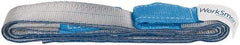 Value Collection - 8' Long x 2" Wide, 3,200 Lb Vertical Capacity, 1 Ply, Polyester Web Sling - 2,500 Lb Choker Capacity, Silver (Color), with Eye & Eye (Twisted) - Industrial Tool & Supply