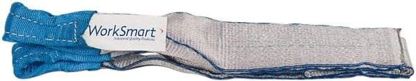 Value Collection - 4' Long x 3" Wide, 4,800 Lb Vertical Capacity, 1 Ply, Polyester Web Sling - 3,800 Lb Choker Capacity, with Eye & Eye (Twisted) - Industrial Tool & Supply