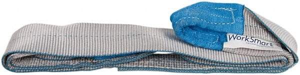 Value Collection - 6' Long x 3" Wide, 4,800 Lb Vertical Capacity, 1 Ply, Polyester Web Sling - 3,800 Lb Choker Capacity, with Eye & Eye (Twisted) - Industrial Tool & Supply