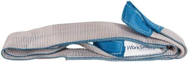 Value Collection - 8' Long x 3" Wide, 4,800 Lb Vertical Capacity, 1 Ply, Polyester Web Sling - 3,800 Lb Choker Capacity, with Eye & Eye (Twisted) - Industrial Tool & Supply