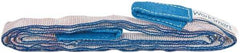 Value Collection - 8' Long x 1" Wide, 3,200 Lb Vertical Capacity, 2 Ply, Polyester Web Sling - 2,500 Lb Choker Capacity, Silver (Color), with Eye & Eye (Twisted) - Industrial Tool & Supply