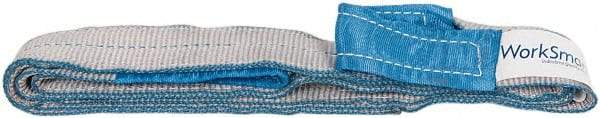 Value Collection - 6' Long x 2" Wide, 6,400 Lb Vertical Capacity, 2 Ply, Polyester Web Sling - 5,000 Lb Choker Capacity, Silver (Color), with Eye & Eye (Twisted) - Industrial Tool & Supply