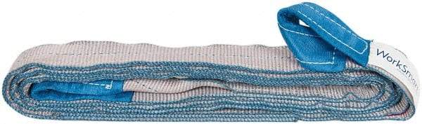 Value Collection - 12' Long x 2" Wide, 6,400 Lb Vertical Capacity, 2 Ply, Polyester Web Sling - 5,000 Lb Choker Capacity, with Eye & Eye (Twisted) - Industrial Tool & Supply