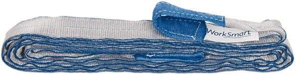Value Collection - 14' Long x 2" Wide, 6,400 Lb Vertical Capacity, 2 Ply, Polyester Web Sling - 5,000 Lb Choker Capacity, with Eye & Eye (Twisted) - Industrial Tool & Supply