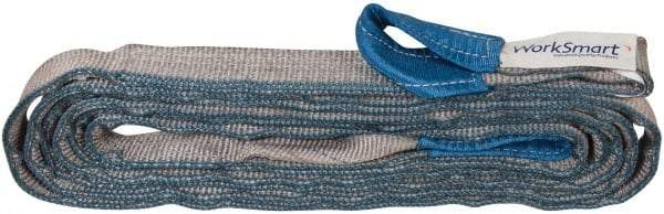 Value Collection - 20' Long x 2" Wide, 6,400 Lb Vertical Capacity, 2 Ply, Polyester Web Sling - 5,000 Lb Choker Capacity, Silver (Color), with Eye & Eye (Twisted) - Industrial Tool & Supply