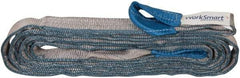 Value Collection - 20' Long x 2" Wide, 6,400 Lb Vertical Capacity, 2 Ply, Polyester Web Sling - 5,000 Lb Choker Capacity, Silver (Color), with Eye & Eye (Twisted) - Industrial Tool & Supply