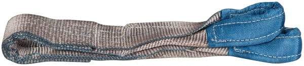 Value Collection - 3' Long x 3" Wide, 8,600 Lb Vertical Capacity, 2 Ply, Polyester Web Sling - 6,900 Lb Choker Capacity, with Eye & Eye (Twisted) - Industrial Tool & Supply