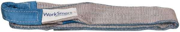 Value Collection - 4' Long x 3" Wide, 8,600 Lb Vertical Capacity, 2 Ply, Polyester Web Sling - 6,900 Lb Choker Capacity, with Eye & Eye (Twisted) - Industrial Tool & Supply