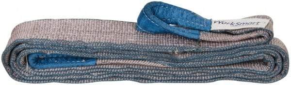 Value Collection - 12' Long x 3" Wide, 8,600 Lb Vertical Capacity, 2 Ply, Polyester Web Sling - 6,900 Lb Choker Capacity, Silver (Color), with Eye & Eye (Twisted) - Industrial Tool & Supply