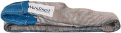 Value Collection - 4' Long x 4" Wide, 11,500 Lb Vertical Capacity, 2 Ply, Polyester Web Sling - 9,200 Lb Choker Capacity, Silver (Color), with Eye & Eye (Twisted) - Industrial Tool & Supply