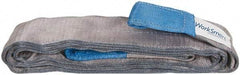 Value Collection - 12' Long x 4" Wide, 11,500 Lb Vertical Capacity, 2 Ply, Polyester Web Sling - 9,200 Lb Choker Capacity, Silver (Color), with Eye & Eye (Twisted) - Industrial Tool & Supply
