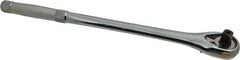 Proto - 1/2" Drive Pear Head Quick-Release Ratchet - Chrome Finish, 15" OAL, 45 Gear Teeth, Standard Head - Industrial Tool & Supply