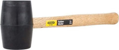Stanley - 1 Lb Head Rubber Mallet - 13-1/2" OAL, 11" Long Wood Handle - Industrial Tool & Supply