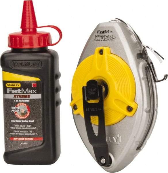 Stanley - 100' Long Chalk Reel - Red - Industrial Tool & Supply