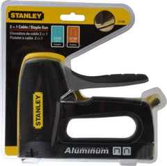 Stanley - Manual Wire & Cable Tacker Gun - 5/16" Staples, Chrome & Black, Aluminum Die Cast - Industrial Tool & Supply