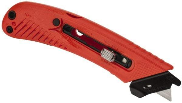 PHC - Retractable Utility Knife - 1-5/8" Blade, Red Plastic Handle, 1 Blade Included - Industrial Tool & Supply