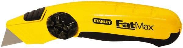 Stanley - Fixed Utility Knife - 2-3/8" Blade, Yellow & Black TPE Handle, 5 Blades Included - Industrial Tool & Supply