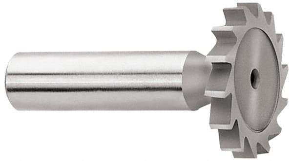 Whitney Tool Co. - 1/2" Diam x 0.02" Face Width, Cobalt, 12 Teeth, Shank Connection Woodruff Keyseat Cutter - Uncoated, 2-1/64" OAL x 1/2" Shank, Straight Teeth - Industrial Tool & Supply