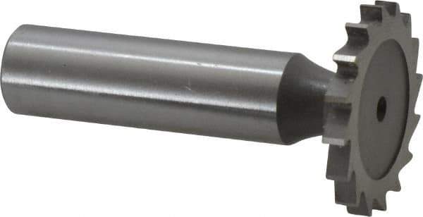 Whitney Tool Co. - 1-1/8" Diam x 1/8" Face Width, Cobalt, 16 Teeth, Shank Connection Woodruff Keyseat Cutter - Uncoated, 2-1/8" OAL x 1/2" Shank, Straight Teeth - Industrial Tool & Supply