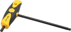 Wiha - 1/4" Hex, T-Handle Cushion Grip, Ball End Hex Key - 150mm OAL, Inch System of Measurement - Industrial Tool & Supply